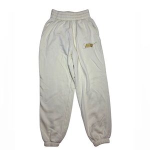 Nike Kids Cream Sweatpants with Gold Logo